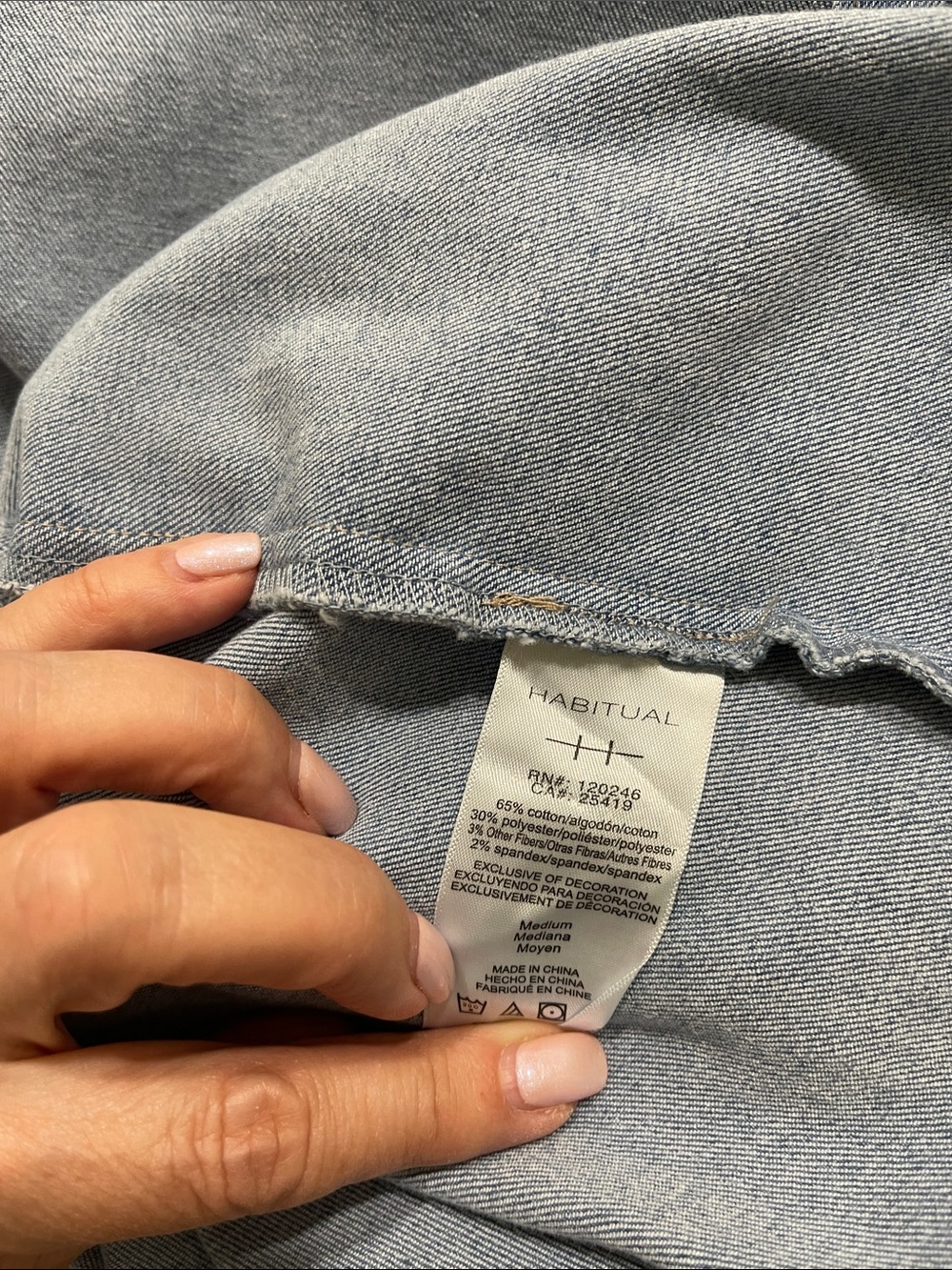 Habitual Light Blue Denim Slip Midi Dress with Front Slit Size M NWT - Picture 6 of 6